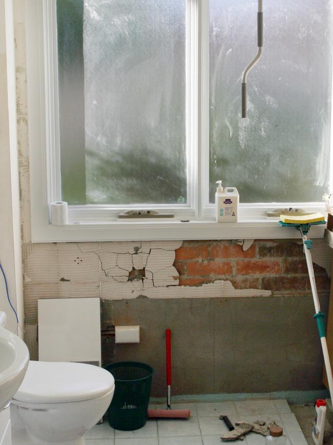 The bathroom was left unfinished. Picture: News Corp Australia