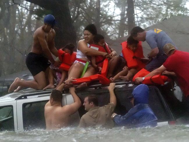 Rescue efforts during Hurricane Katrina. Picture: AP