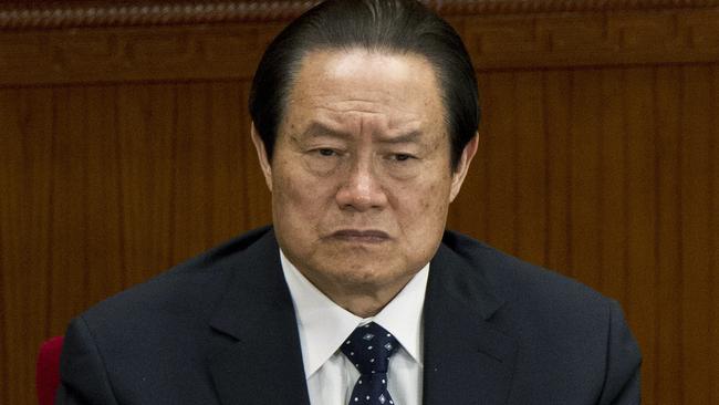 Retired security chief Zhou Yongkang was jailed for life in 2015 for corruption and abuses of power. Picture: AP