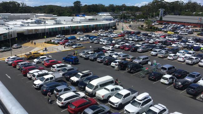 It was a case of the quick and the eagle-eyed to find a spot at the Park Beach Plaza shopping centre at Coffs Harbour on Christmas Eve.