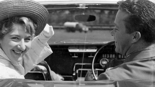 Happier times: Dawn Fraser with her then fiance Gary Ware at the Melbourne Cup in 1964.