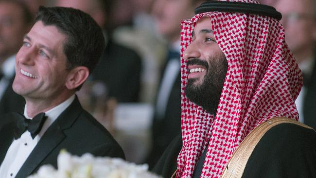 Saudi Crown Prince Mohammed bin Salman pictured with US Speaker of the House, Paul Ryan at the Saudi-US Partnership Gala event in Washington, DC last week. Picture: Saudi Royal Palace/Bandar al-Jaloud/AFP