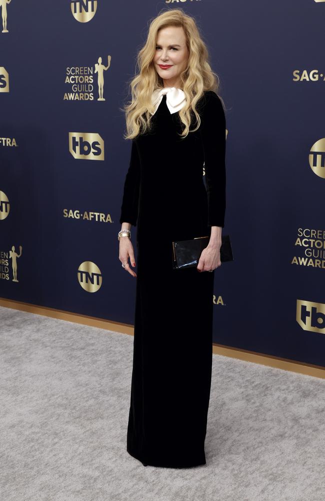 The Australian actor, wearing Saint Laurent, was nominated for her role as Lucille Ball in Being the Ricardos. The category was won by Jessica Chastain. Picture: AFP