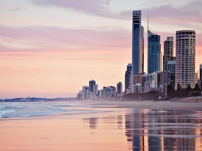 Beautiful scene of the Gold Coast city skyline and ocean, this picture has more brightness and depth of colour