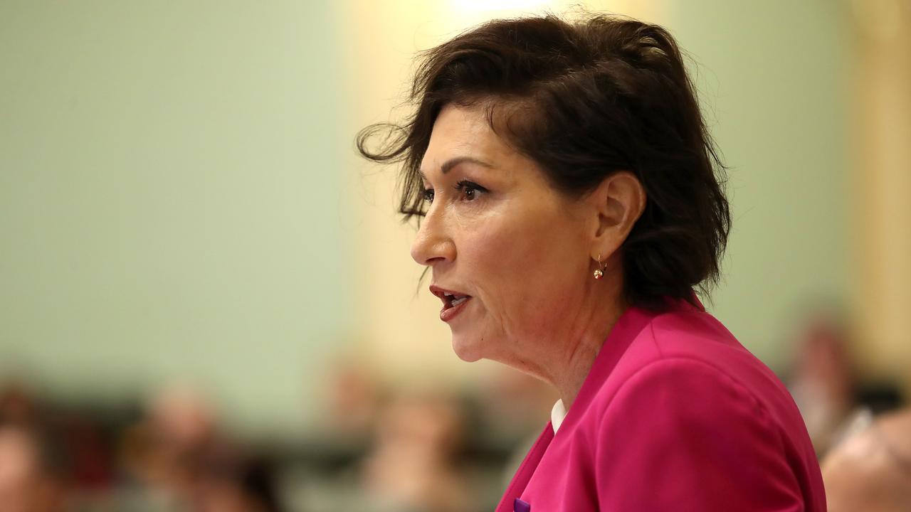 Minister Leeanne Enoch speaks during Queensland Parliament question time. Picture: NCA NewsWire / Jono Searle