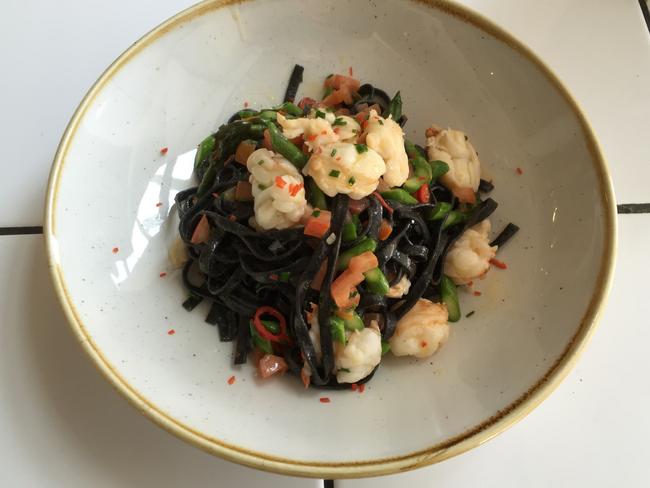 Salt Meats Cheese: Linguine al Nero with Scampi. Picture: Jenifer Jagielski