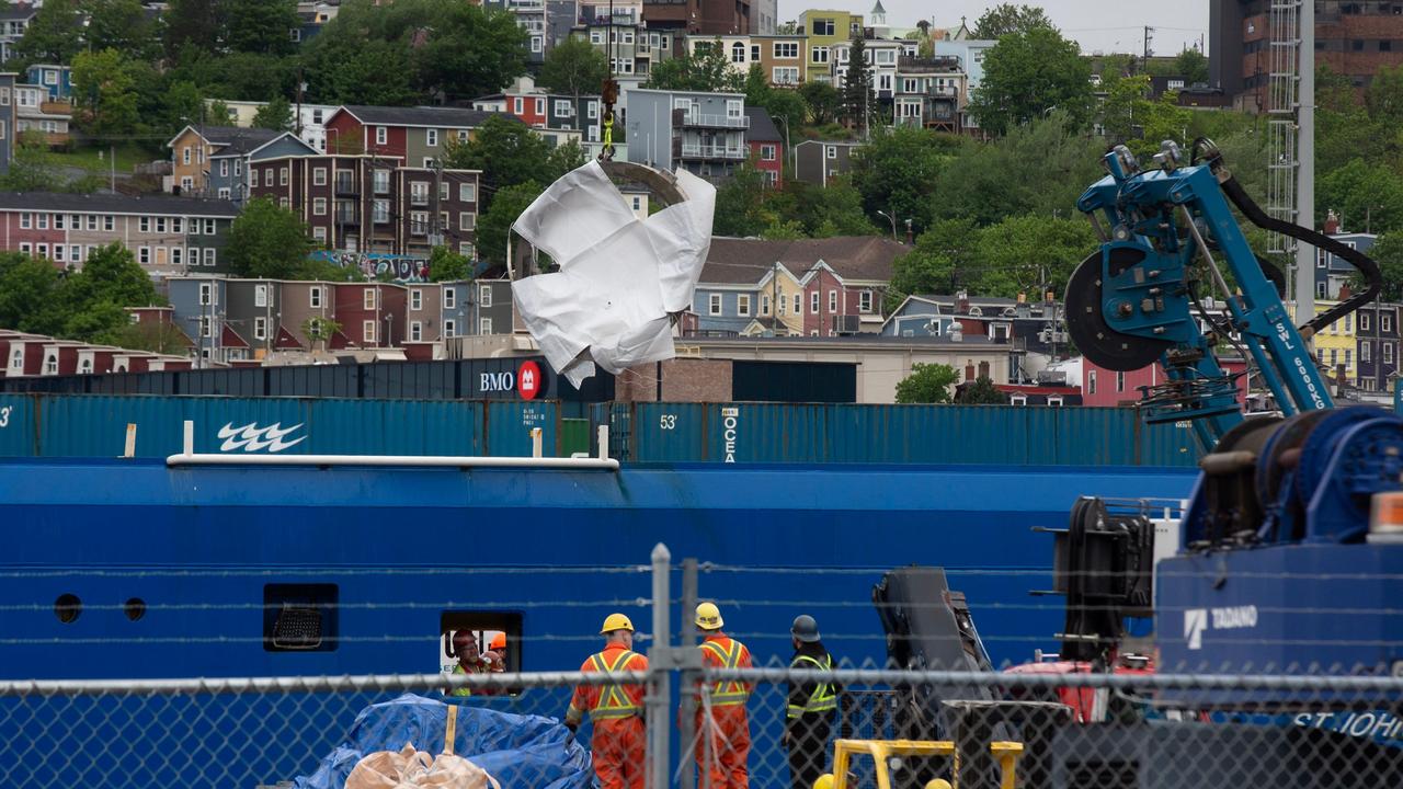 The wreck has been recovered 10 days after it imploded. Picture: Canadian Press/Shutterstock