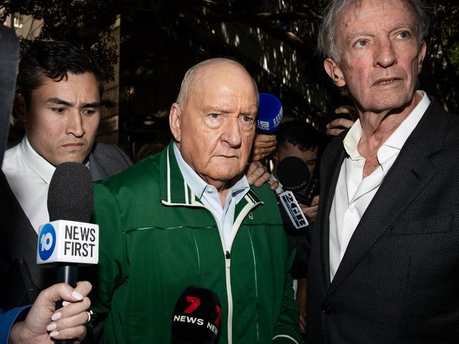 Alan Jones leaving Day Street Police Station after being charged on Monday. Picture: Liam Mendes / The Australian