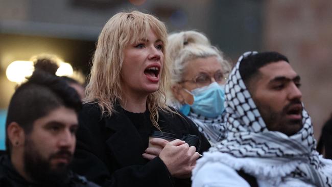 Clementine Ford at a pro-Palestine protest in Melbourne. Picture: Brendan Beckett
