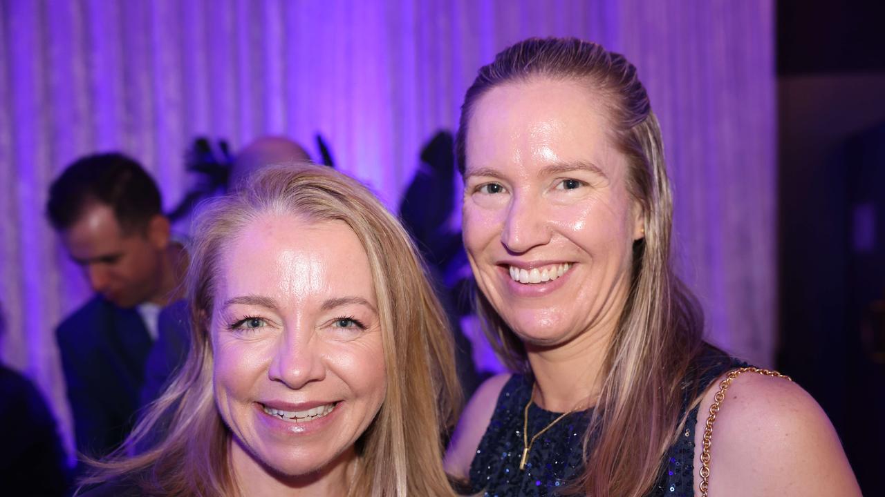 Belinda Partridge and Sally Teiniker at the 2024 Gold Coast Marathon welcome function at Crowne Plaza Surfers Paradise for Gold Coast at Large. Picture, Portia Large.