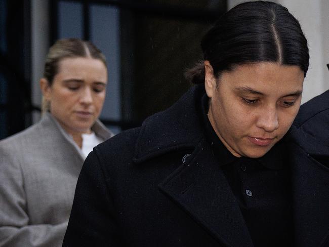 Sam Kerr leaving Kingston Crown Court. Picture: Dan Kitwood/Getty Images