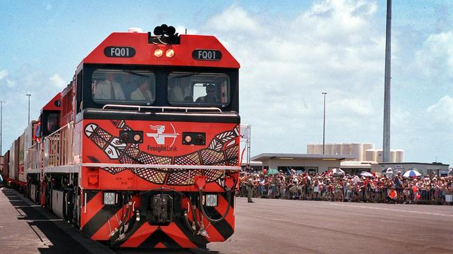 Inaugural Adelaide to Darwin railway train journey. Picture: Susan Bown