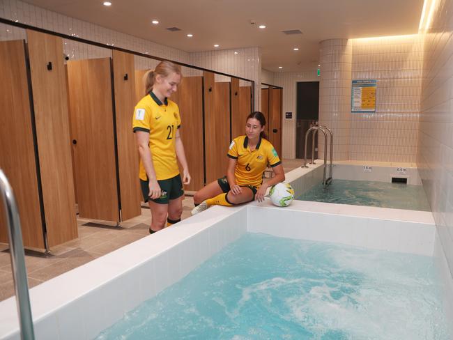 The new redeveloped gender neutral change rooms include their own recovery pools. Picture: John Grainger