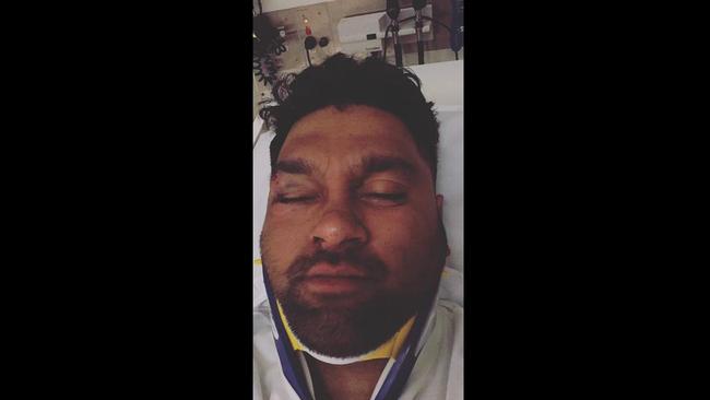 Melbourne Rebels players Hunter Paisami and Pone Faamausili have been stood down after allegedly assaulting this man, his sister has claimed on Facebook. Picture: Facebook