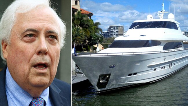 Clive Palmer and his superyacht, which is up for sale.