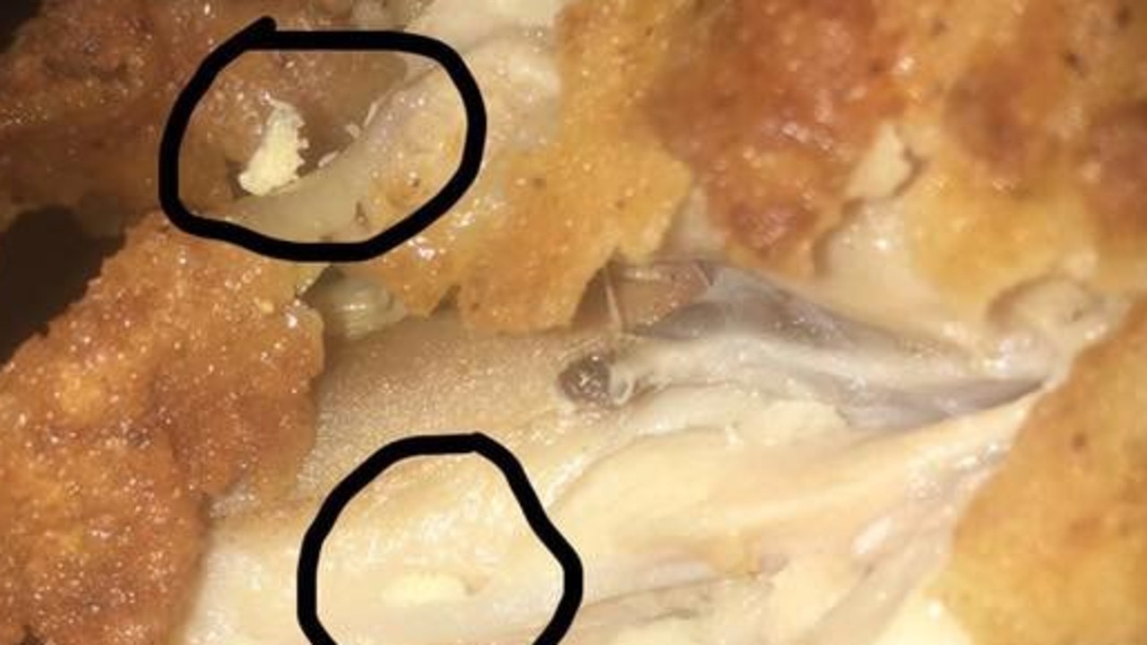 In 2018 Melissa Cavanagh posted to Facebook that she "felt disgusted" after finding maggots in her meal at KFC Casino. Picture: Supplied.