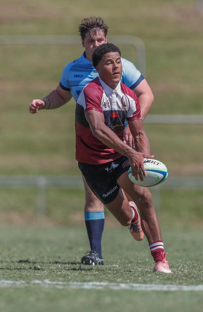 Treyvon Pritchard. Action from the Queensland Reds and New South Wales Waratahs under-18s academy bout. Picture: Stephen Archer.