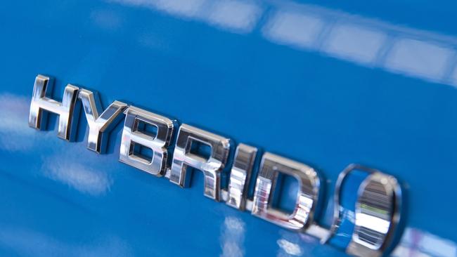 The Toyota RAV4 Hybrid’s badge. Picture: Kevin Farmer