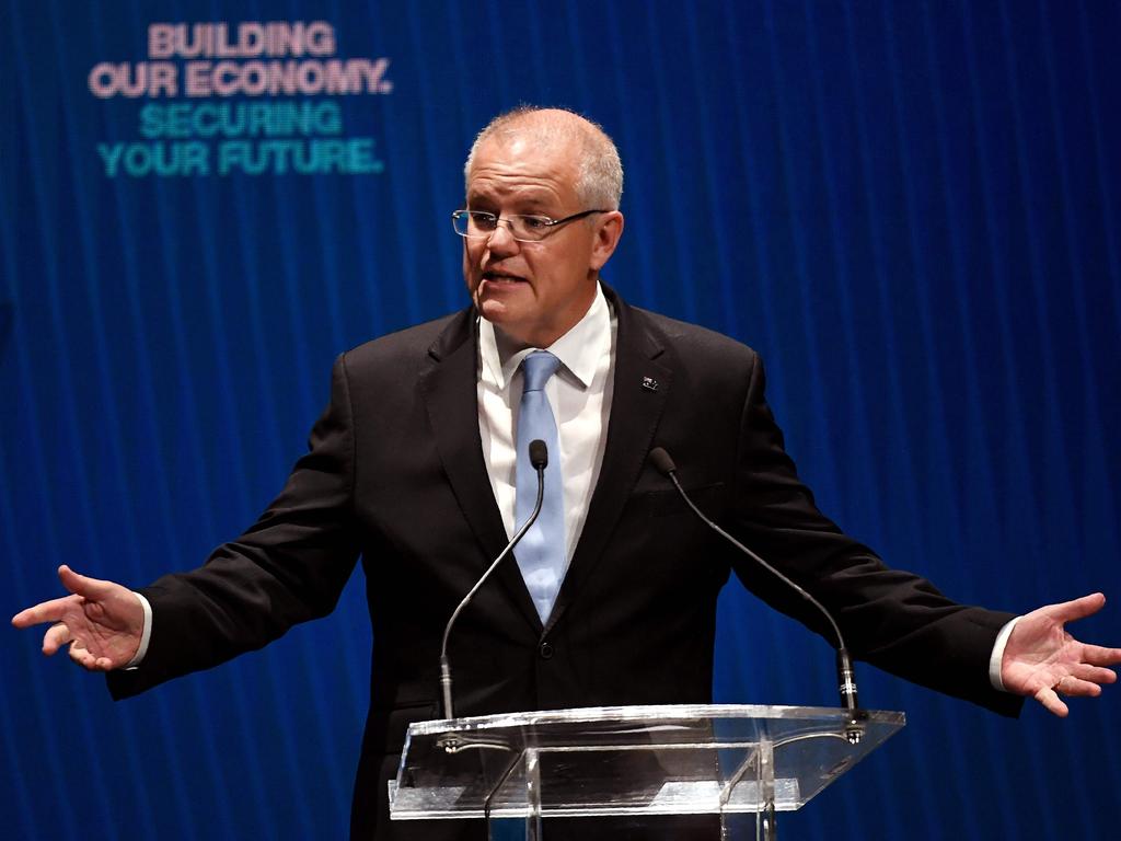 Prime Minister Scott Morrison launching his first homebuyer scheme. Picture: William West