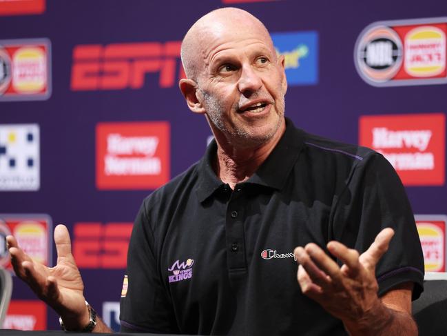 New Kings coach Brian Goorjian addresses media for the first time since signing for Sydney. Picture: Getty Images