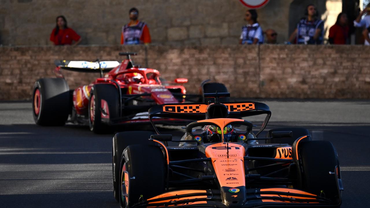 Leclerc couldn’t get past the Aussie. (Photo by Clive Mason/Getty Images)