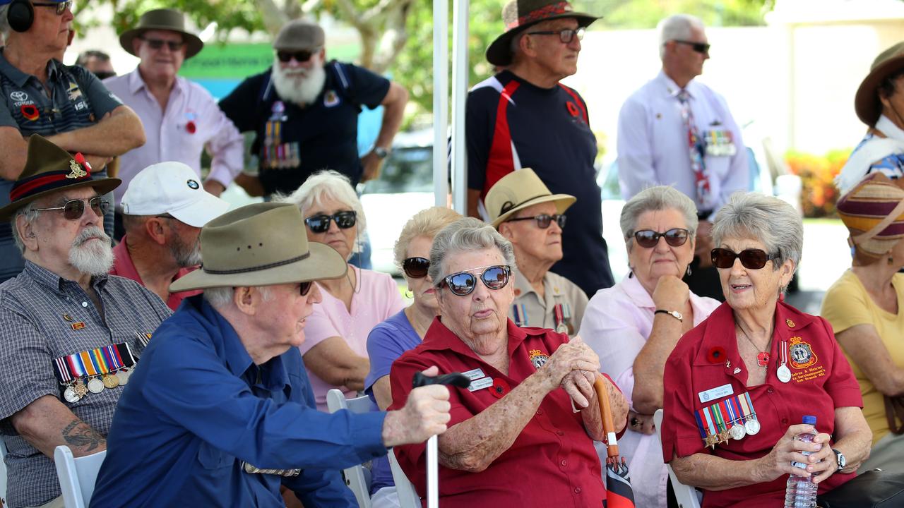 Korea, Vietnam and Malaya war veteran George Mansford, at the Remembrance Day commemorations at the Cairns Cenotaph PICTURE: ANNA ROGERS