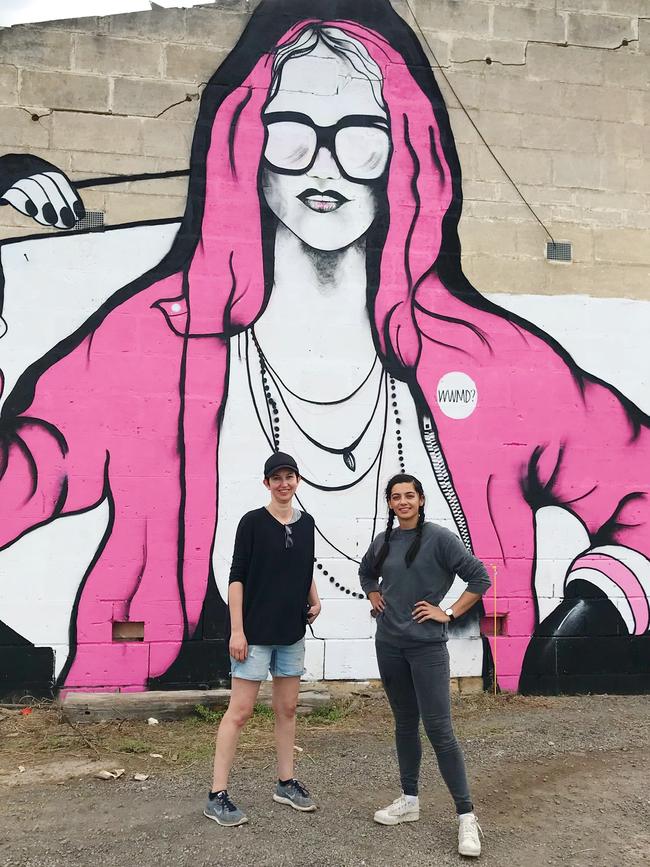 Mount Gambier artists April Hague and Charlene Riley will be involved with the inaugural Lava Lane Mount Gambier Street Art Festival. Picture: Charlene Riley