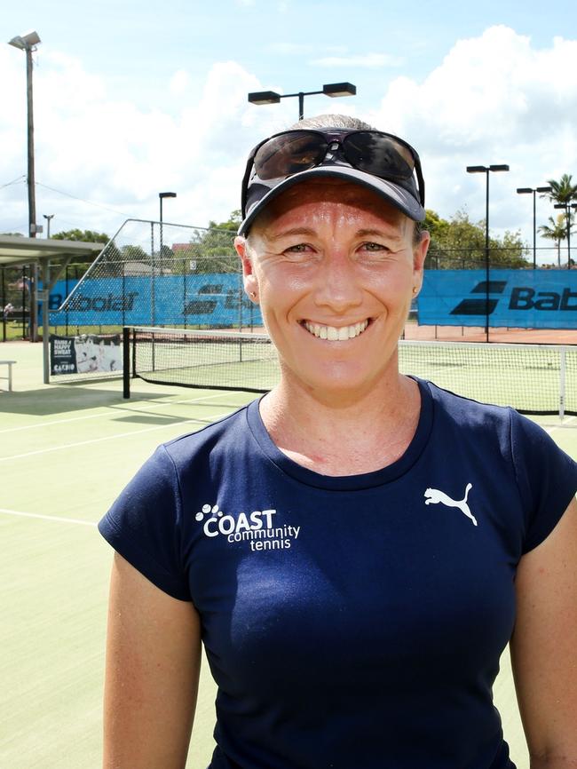 Murwillumbah tennis coach Gemma Eaton has been nominated by a community member for a shout out as an amazing Tweed woman for International Women's Day. She is pictured here with student Seth Sproule. Photo: Wendy Powick