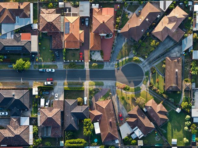 fFying over the suburbs of Melbourne Australia