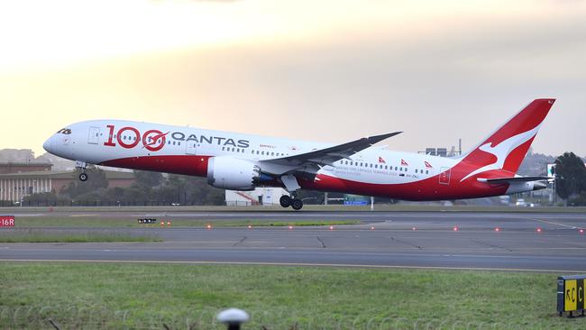 A Qantas 787 taking off from Sydney Airport as the airline gets back into the swing of regular international travel. Picture: Getty Images