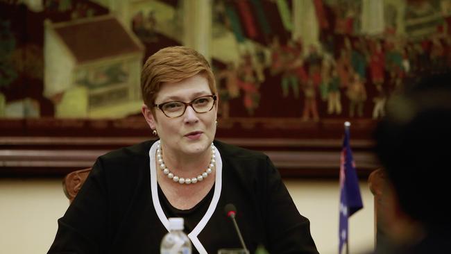 Foreign Minister Marise Payne will visit Bougainville today. Picture: AP