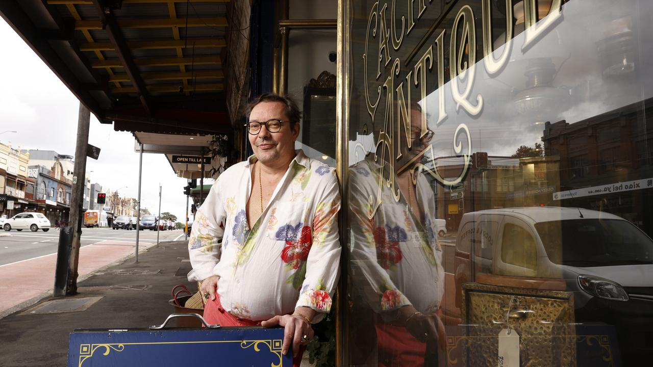 Billy Robertson, owner of Cache Antiques on Parramatta Road in Annandale. Picture: Jonathan Ng