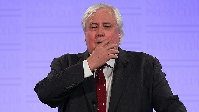 PUP leader Clive Palmer addresses the National Press Club in Canberra yesterday. Picture: Gary Ramage