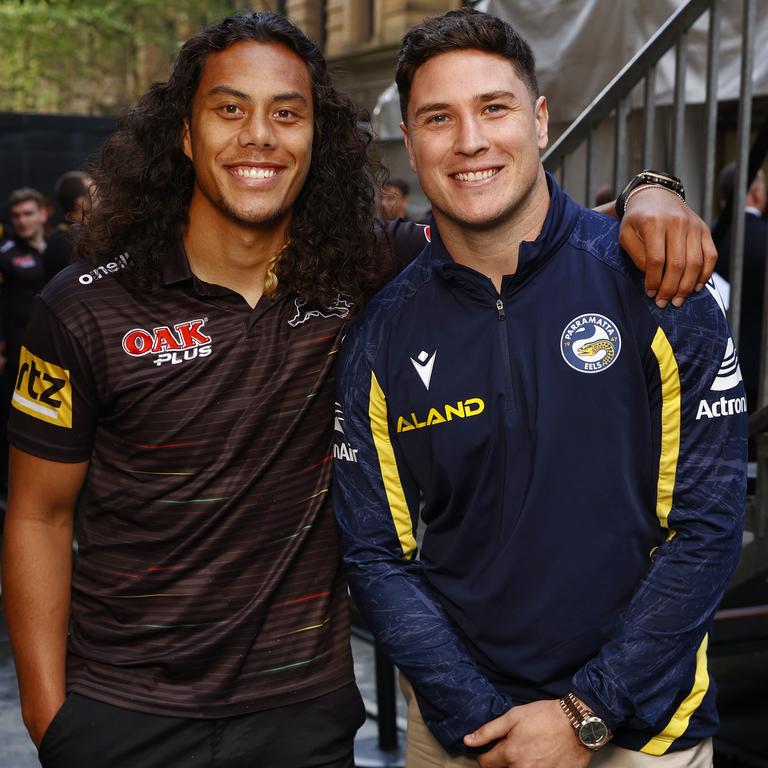 Jarome Luai and Mitch Moses. Picture: Richard Dobson