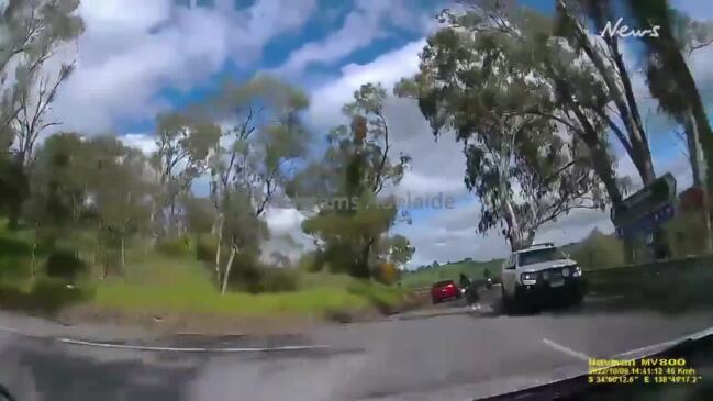 Close shave for motorcyclist in the Adelaide hills