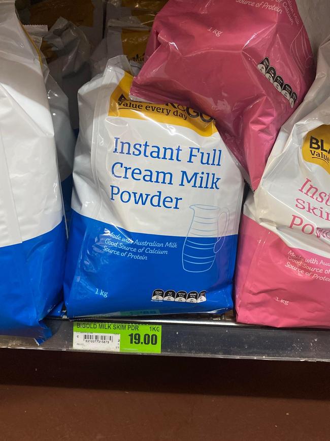 A 1kg bag of powdered milk costs $19 in Hope Vale, $370kms north of Cairns. Picture: Supplied