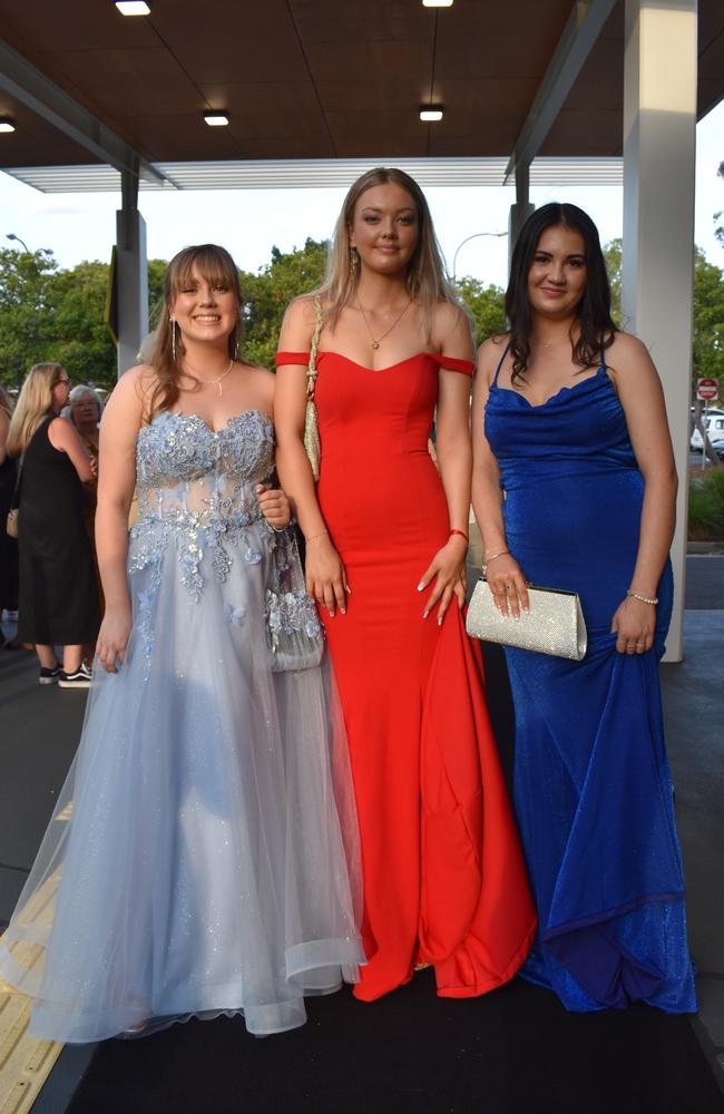 Shaffyre-I Weller, Keely Lister and Kiala Hoiland-Pospisil at the Burnside State High School formal 2023.