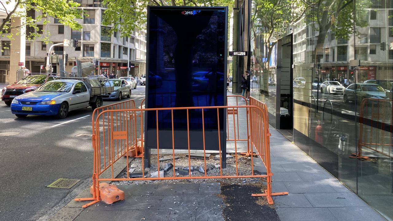 Sydney’s Lord Mayor has even acknowledged the billboards will, at times, require pedestrians to walk in single file to get around them. Picture: Twitter/@TheSydneyBlog