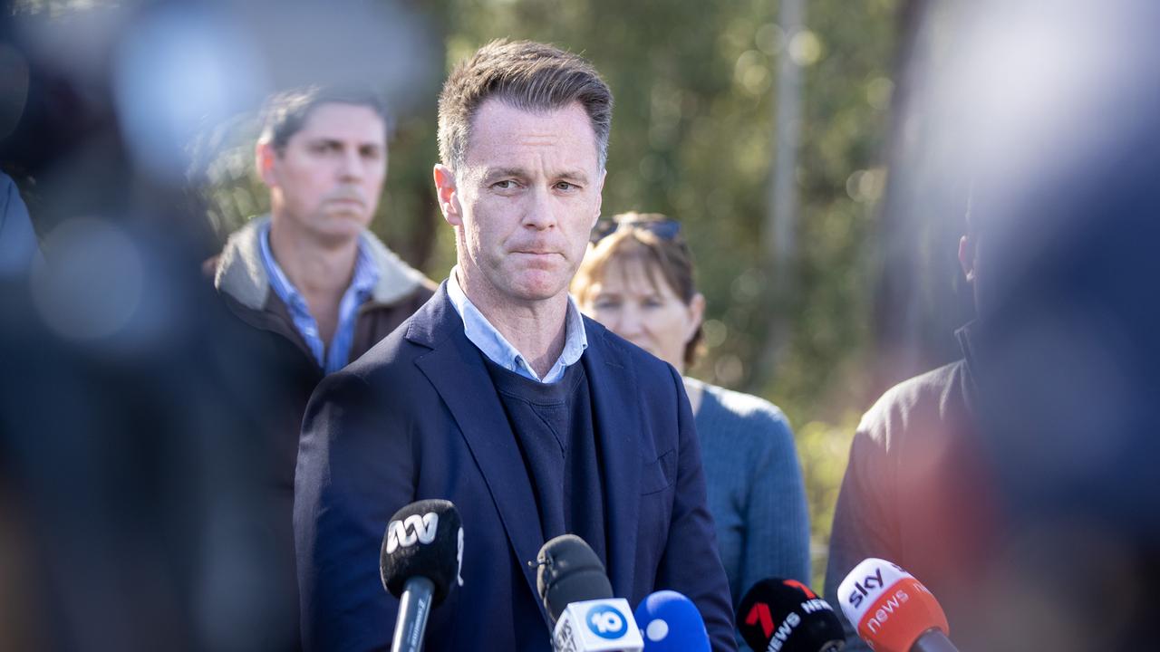 NSW Premier Chris Minns speaks near the scene of a bus crash in the NSW Hunter Region today. Picture: Liam Mendes