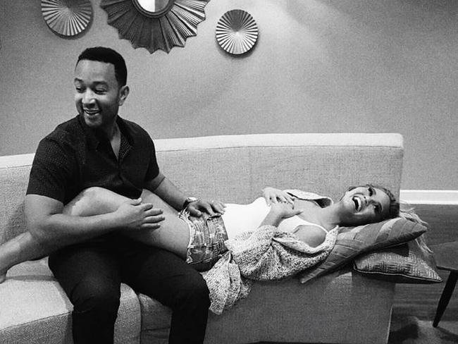 Chrissy with hubby John Legend. Picture: @chrissyteigen.