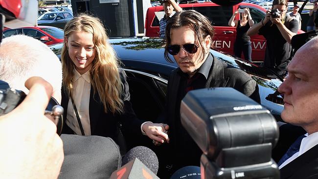 Johnny Depp and Amber Heard arrives at Southport court.