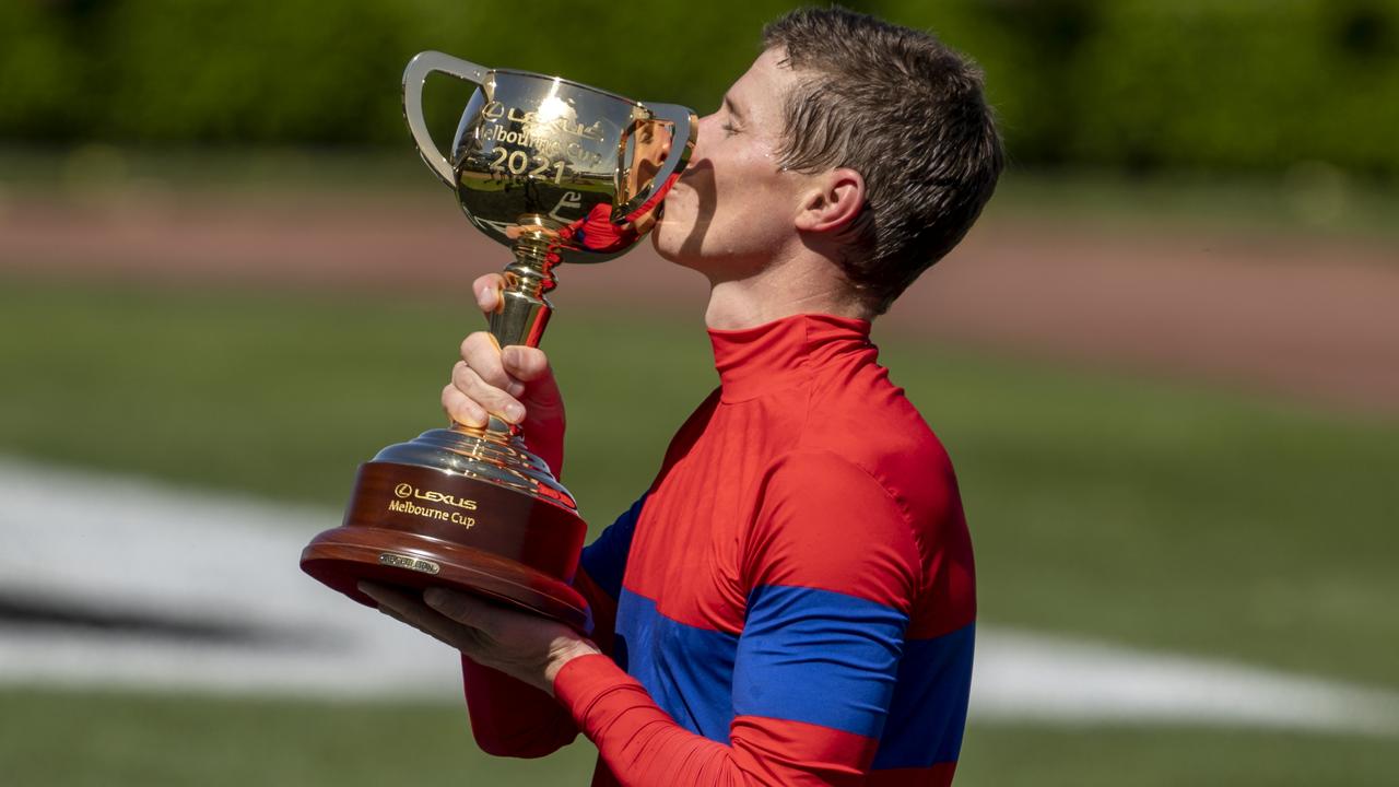 McDonald with coveted Cup trophy. Picture: Racing Photos via Getty Images