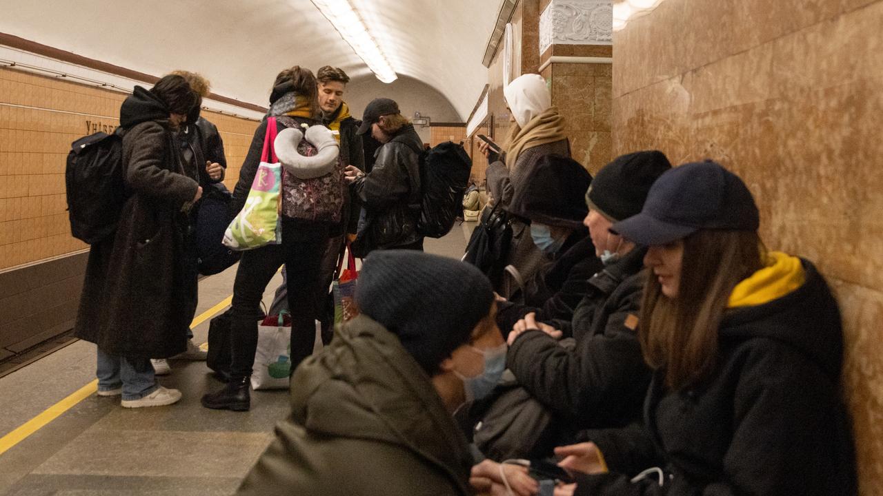 Many took shelter in metro stations. Picture: Chris McGrath/Getty Images