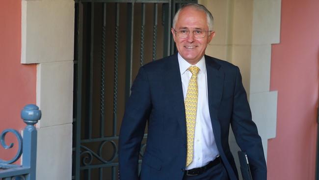 Malcolm Turnbull leaves his Point Piper home in Sydney after a long night of vote counting. Picture: Cameron Richardson