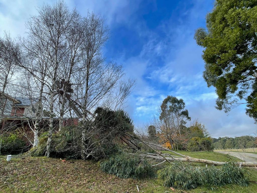 Damage after wild storms destroyed homes and left towns without power in parts of Victoria. Picture: Zoe Phillips