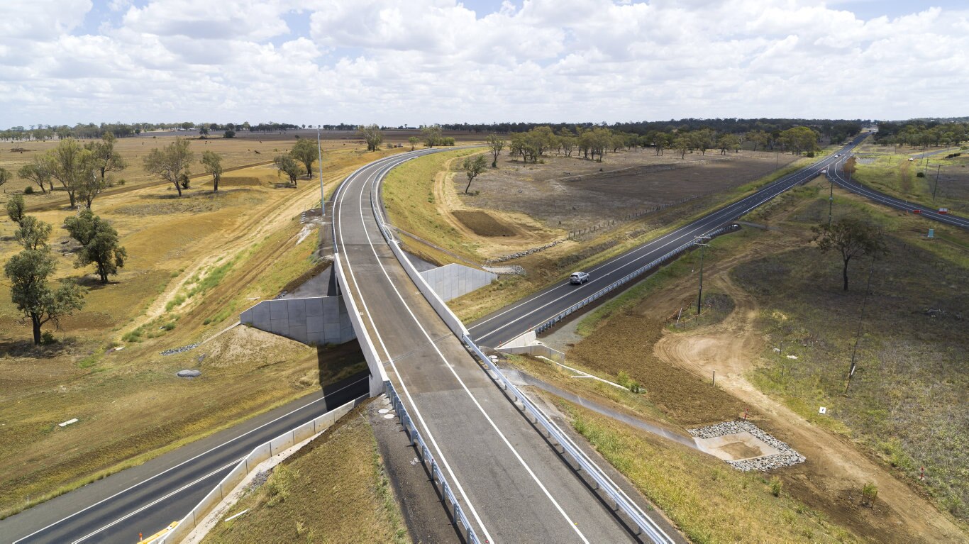 Toowoomba Second Range Crossing Gore Hwy Athol overpass.