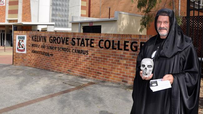 Education Minister Grace Grace said schools should not be used as a backdrop for political stunts after Noosa Temple of Satan target Kelvin Grove State College. Picture: Supplied