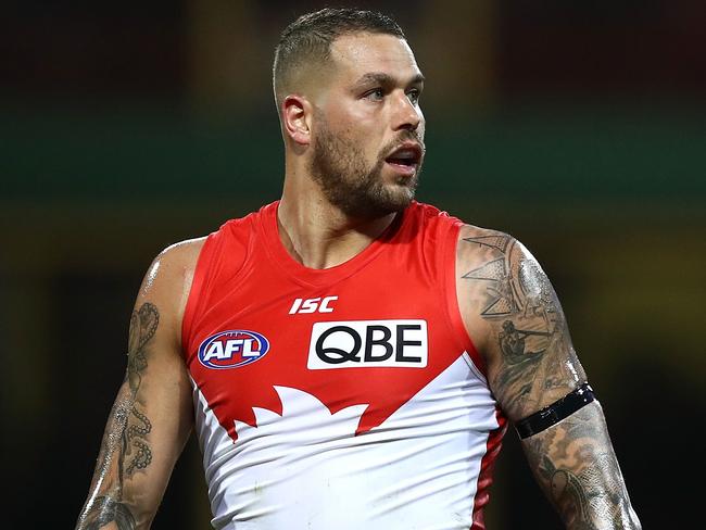 SYDNEY, AUSTRALIA - SEPTEMBER 08:  Lance Franklin of the Swans looks on during the AFL Second Elimination Final match between the Sydney Swans and the GWS Giants at Sydney Cricket Ground on September 8, 2018 in Sydney, Australia.  (Photo by Ryan Pierse/Getty Images)