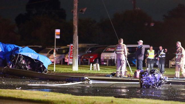 Emergency crews attend the scene of a fatal accident. Picture: Patrick Herve