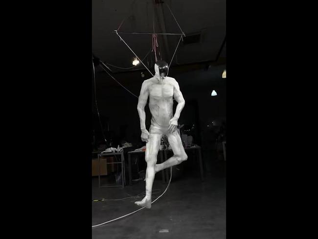 Terrifying 'Synthetic human' robot twitches to life